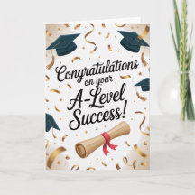 Cartões de Parabéns pelo Sucesso no A-Level Gradua