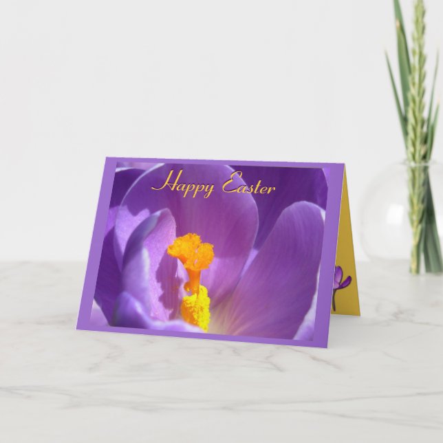 Cartões de páscoa Flores de Crocus Cartão de Sauda (Frente)