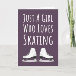 Cartões de Patinação no Gelo Menina Rosa Fofo Femi
