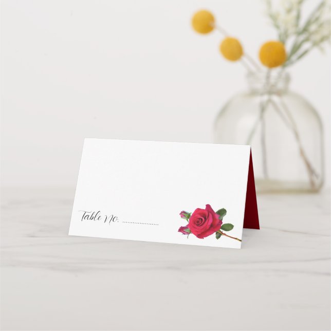 Cartões de Pé de Rosas Vermelhas para Casamento (Frente)