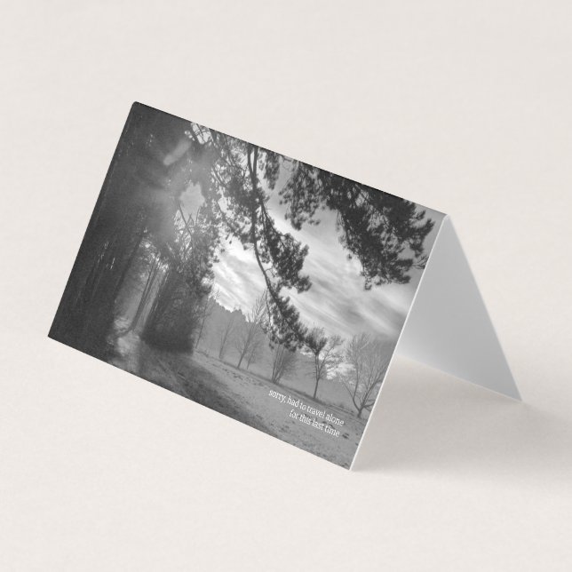 Cartões de pêsames "última viagem" (Frente)