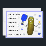 Cartões de Pickleball Hanukkah<br><div class="desc">Cartões de natal de Hanukkah. Editar texto para personalizar para amigos da família e do picleball.</div>