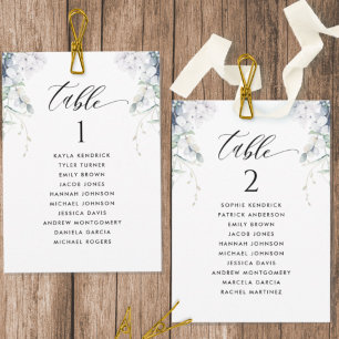 Cartões de Plano de Assentamento Floral Azul Branc