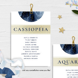 Cartões de Plano de Assentos Azul Celeste Dourado