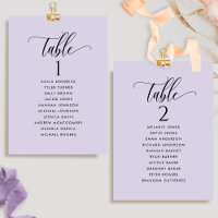 Cartões de Plano de Assentos Chic Lavender com Nom