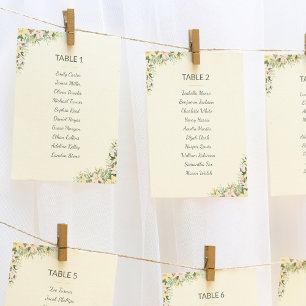 Cartões de plano de assentos de casamento floral b