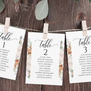 Cartões de Plano de Assentos Earthy Blooms com Nom