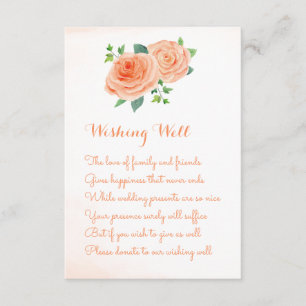 Cartões de Poço de Desejos de Casamento Rosa Pêsse