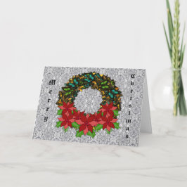 Cartões de Poinsettia Wreath da Borboleta de Natal