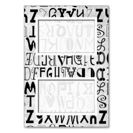 Cartões de Posição de Nome Tipografia em Alfabeto