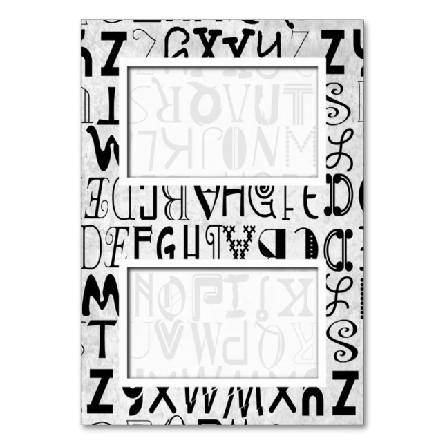 Cartões de Posição de Nome Tipografia em Alfabeto (Frente)