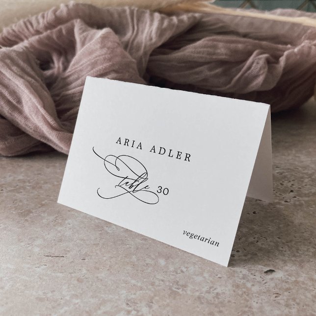 Cartões de posição do menu de caligrafia romântica (Criador carregado)