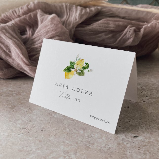 Cartões de posição do menu de limão moderno (Criador carregado)