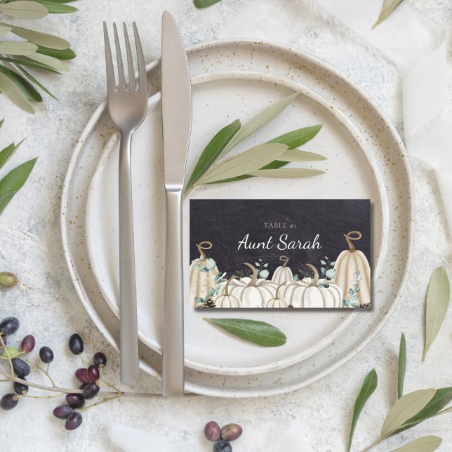 Cartões de Posição do Número da Tabela de Nomes de (elegant farmhouse theme thanksgiving fall autumn table number seating chart placecards)