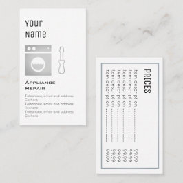 Cartões de preço "essenciais" do reparo do