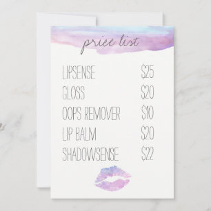 Cartões de preço Lilac Watercolor