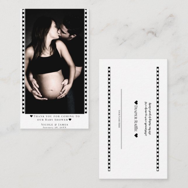 Cartões de Prêmio de Fotografia do Chá de fraldas  (Frente/Verso)