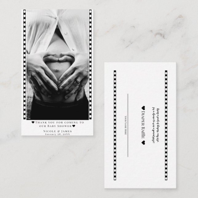 Cartões de Prêmio de Fotografia do Chá de fraldas  (Frente/Verso)