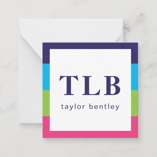 Cartões de Presente com Listras de Rugby Brilhante (Frente)