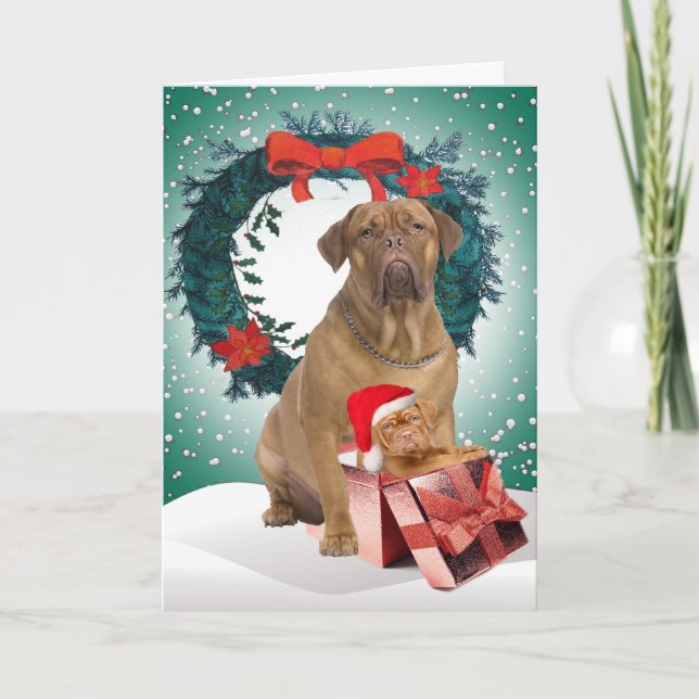 Cartões de presente de Dogue De BordeauxChristmas (Frente)