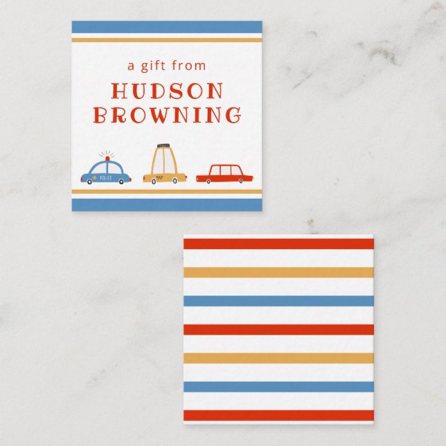 Cartões de Presente Personalizados de Carros Fofos (Frente/Verso)