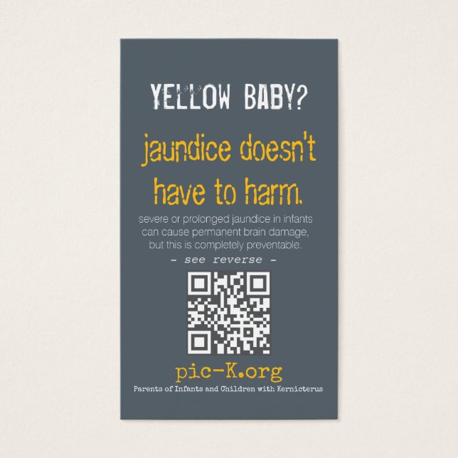 Cartões de Prevenção Kernicterus (Frente)