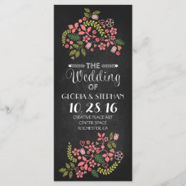 cartões de programa de casamento florais
