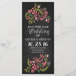 cartões de programa de casamento florais