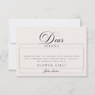 Cartões de Proposta de Menina de Flor Preto Marfim