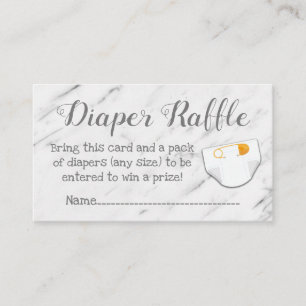 Cartões de Raffle para Fralda de mármore moderno