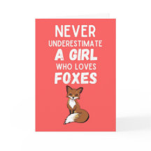 Cartões de Raposa Fofa Para Meninas Para Crianças 