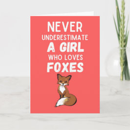 Cartões de Raposa Fofa Para Meninas Para Crianças 