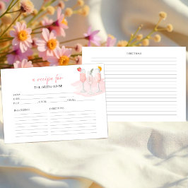 Cartões de recebimento de Chás de panela, cor-de-r