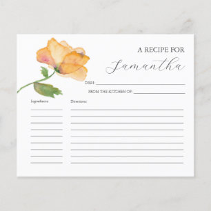 Cartões de recebimento de cozinhar Flores de aquar