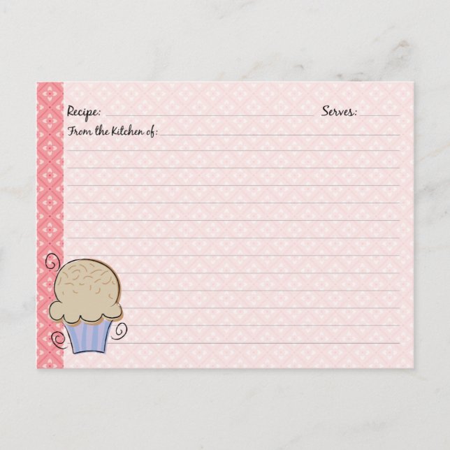 Cartões de recebimento de Cupcake gráfico (Frente)