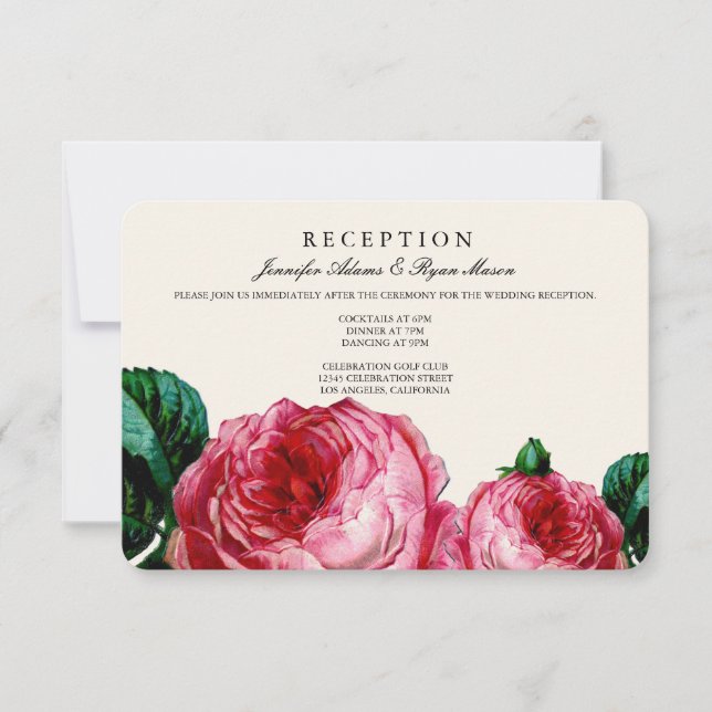 CARTÕES DE RECEÇÃO DE CASAMENTO COM DECOUPAGE FLOR (Frente)