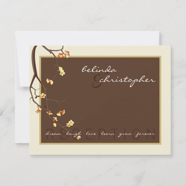 CARTÕES DE RECEÇÃO DE CASAMENTO :: flor de cerejei (Frente)