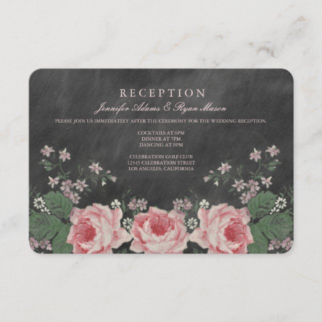 CARTÕES DE RECEÇÃO DE NOIVADO EM LOUSA VINTAGE (Frente)