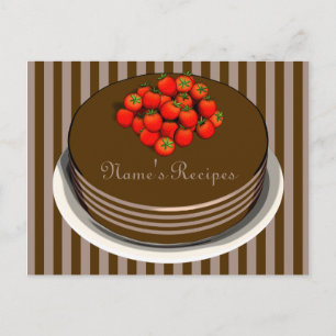 Cartões de receita de bolo de chocolate