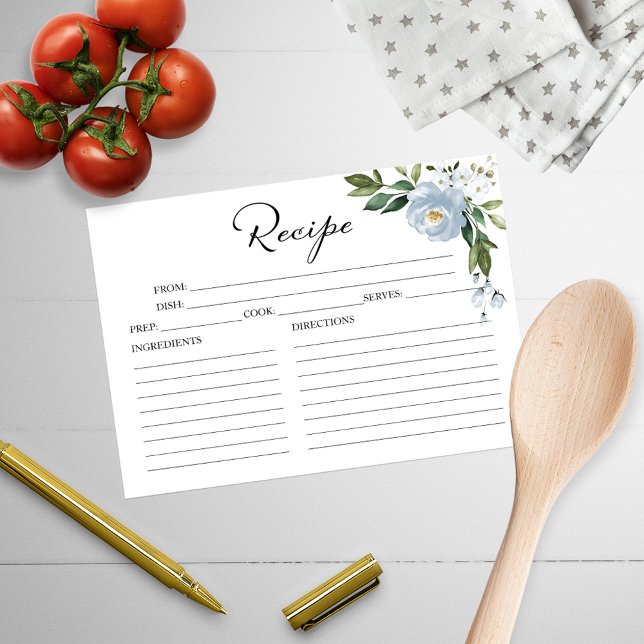 Cartões de receita de Chá de panela azul com cinza (Criador carregado)