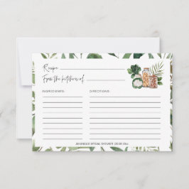 Cartões de receita de Chá de panela Greenery Stock
