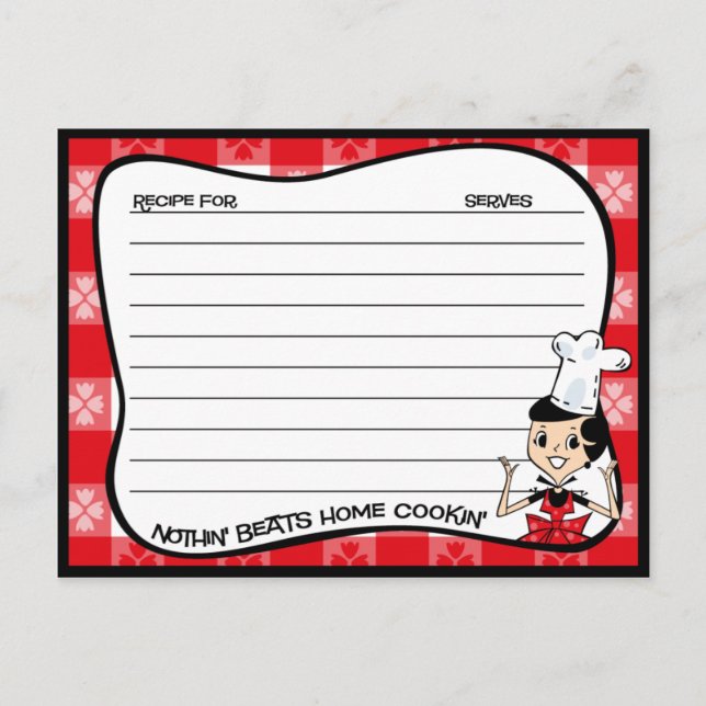 Cartões de Receita de Cookin Home (Frente)