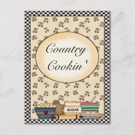 Cartões de receita de cozinha do país