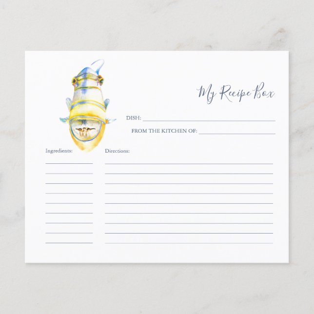 Cartões de receita de cozinhar Peixes Tropicais (Frente)