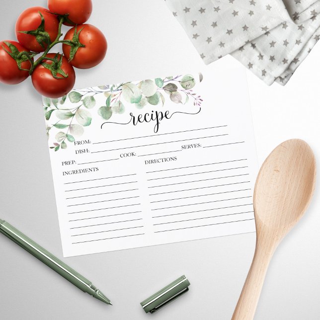 Cartões de receita do Chá de panela Eucalyptus ver (Criador carregado)