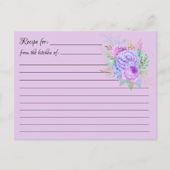 Cartões de Receita em Branco: Flor Bouquet Postal (Frente)