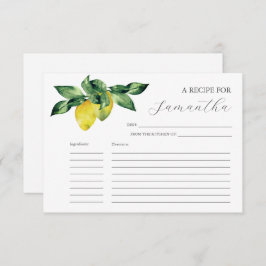 Cartões de Receita Imprimíveis Limões de Aquarela