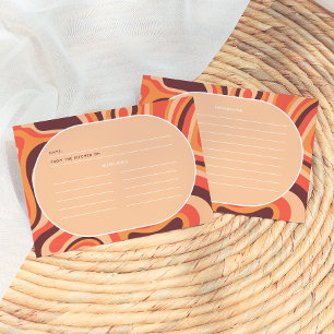 Cartões de Receita Laranja Retro Arco Moderno Médi