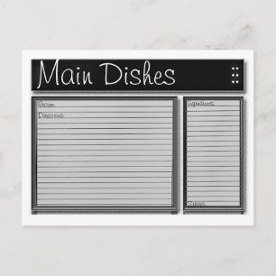 Cartões de Receita Personalizados Pretos e Brancos