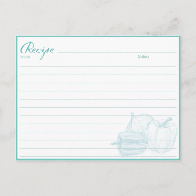 Cartões de receitas da família, cartões de receita (Frente)